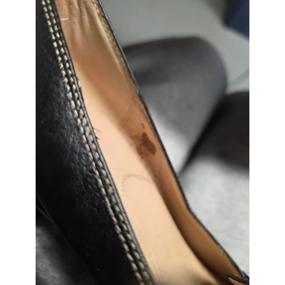 EuroSoft Shoes 9 Black Leather Coquette‎ Retro Buckle Office Classic Jackie O